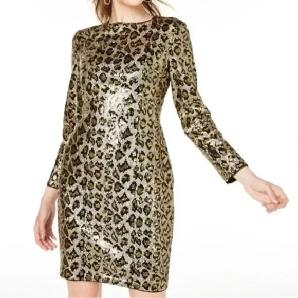 Aidan Mattox sequin leopard print dress size 0. In perfect condition! - Picture 1 of 10